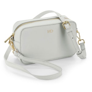 Personalised Vegan Leather Cross Body Bag, Detachable Straps, Birthday Gift For Her, Wife Gift, Monogrammed Faux Leather Crossbody Bag Gift image 5