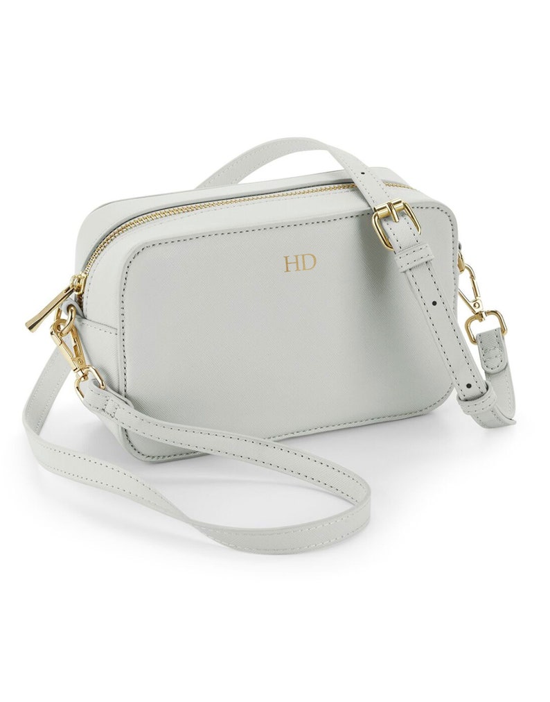 Personalised Vegan Leather Cross Body Bag, Detachable Straps, Birthday Gift For Her, Wife Gift, Monogrammed Faux Leather Crossbody Bag Gift image 5