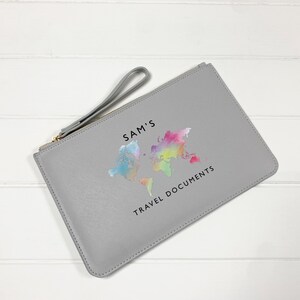 Personalised Travel Document Wallet, Family Passport Holder, Vegan Leather Travel Folder, Custom Passport Pouch, Travelling Gift image 8