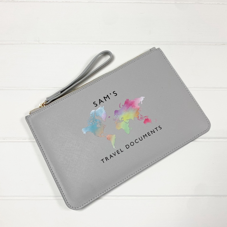 Personalised Travel Document Wallet, Family Passport Holder, Vegan Leather Travel Folder, Custom Passport Pouch, Travelling Gift image 8