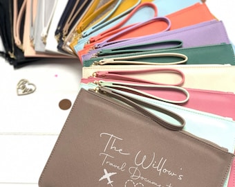 Family Passport Holder, Personalised Travel Document Wallet, Passport Wallet, Faux Leather Travel Folder