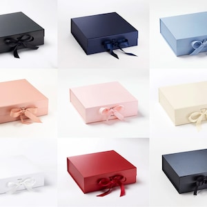Exklusive magnetische Geschenkbox mit Band - schwere Erinnerungsverpackung für Geburtstage, Hochzeiten und besondere Vorschläge