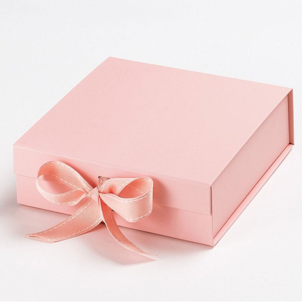 Pink Gift Box With Pink Ribbon and Magnetic Flap - Etsy UK