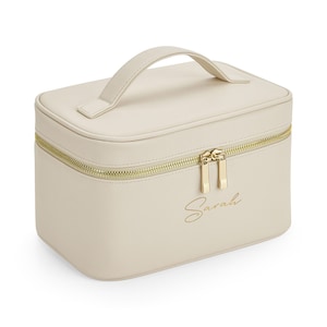 Personalised Vanity Makeup Case, Custom Cosmetic Bag with Name, Toiletry Bag, Bridesmaid Bag, Custom Make Up Bag, Jewellery Box,Faux Leather image 7