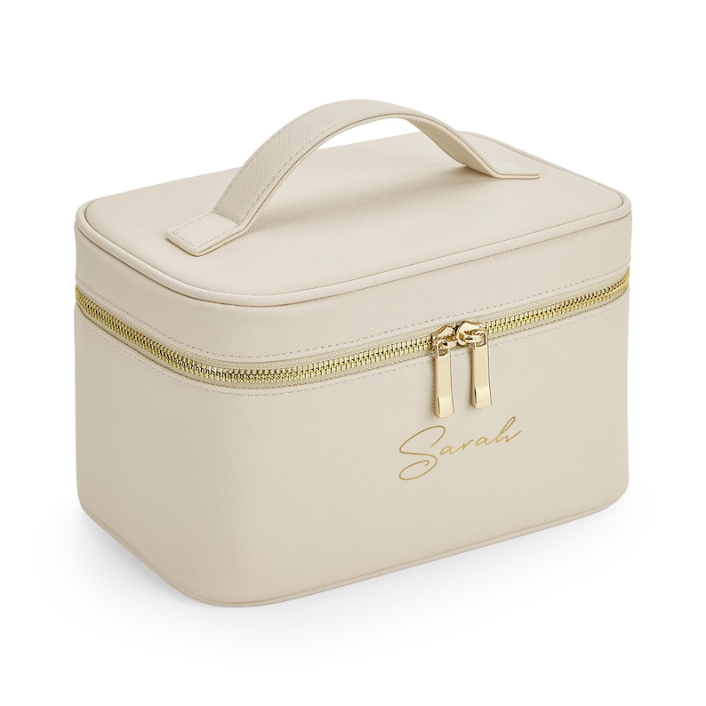 Personalised Vanity Makeup Case, Custom Cosmetic Bag with Name, Toiletry Bag, Bridesmaid Bag, Custom Make Up Bag, Jewellery Box,Faux Leather image 7