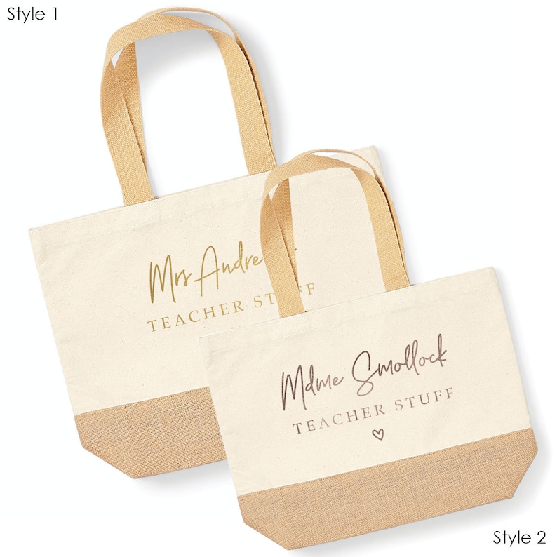 Personalised Teacher Tote Bag Teacher Tote Bag School Etsy