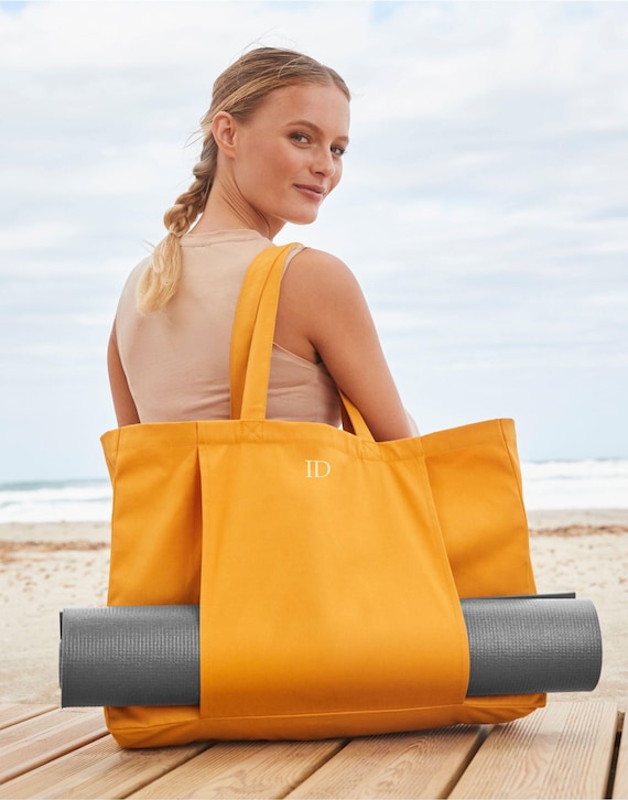 Personalised Monogram Yoga Bag, Yoga Tote, Customized Yoga Bag, Pilates Bag, Organic Yoga Mat Bag, Yoga Mat holder bag, Yoga Gift Idea