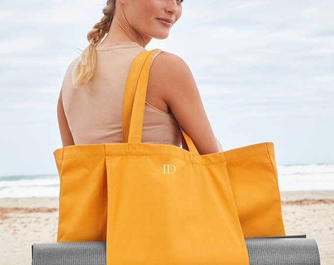 Personalised Monogram Yoga Bag, Yoga Tote, Customized Yoga Bag, Pilates Bag, Organic Yoga Mat Bag, Yoga Mat holder bag, Yoga Gift Idea