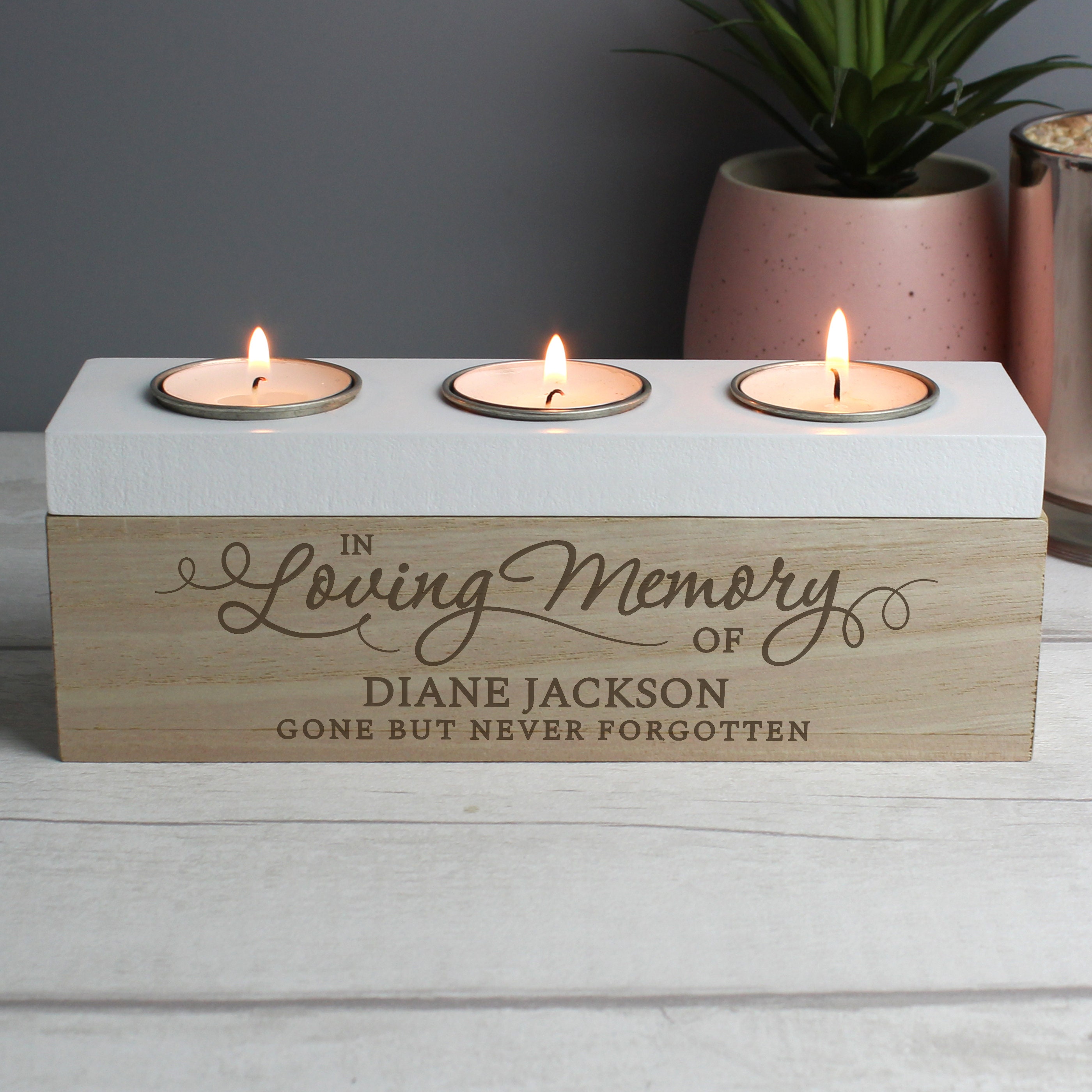 Personalised In Loving Memory Tea Light Holder Memorial Etsy