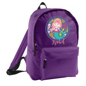 Sac à dos personnalisé cartable pour fille avec nom, sac à dos sirène, sac à dos préscolaire, sac pour enfant, rentrée des classes, sac personnalisé