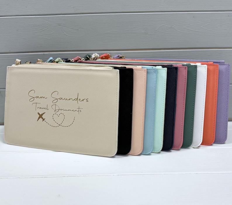Family Passport Holder, Personalised Travel Document Wallet, Passport Wallet, Faux Leather Travel Folder image 2
