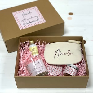 Will You Be My Bridesmaid, Will You Be My Maid of Honour, Personalised Bridesmaid Proposal Gift Box, Filled Thank You Bridesmaid Box