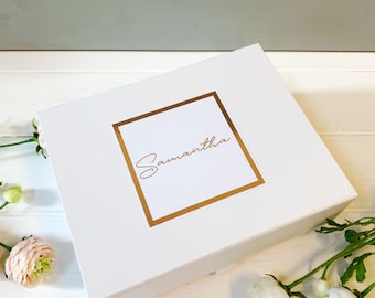 Personalisierte Geschenkbox, leere Geschenkbox, große Geschenkbox, mittlere Geschenkbox, Brautjungfer Geschenkbox, Geburtstagsgeschenkbox, Danke, Brautjungfer Box