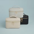 Personalised Vanity Makeup Case, Monogram Initial Cosmetic Bag, Toiletry Bag, Bridesmaid Bag, Custom Make Up Bag, Jewellery Box,Faux Leather
