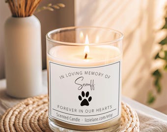 Vela personalizada em memória do seu animal de estimação, vela para presente em luto, presente de condolências, em memória amorosa, vela de lembrança para cães e gatos.