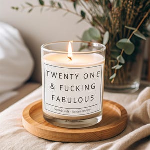 21st Birthday Candle Gift, Twenty One & Fabulous, Funny Present, Milestone Funny Rude image 7