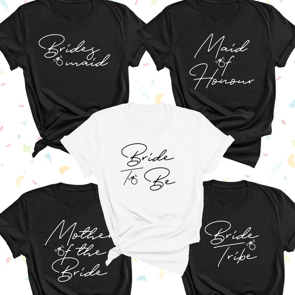 Bachelorette Party t-shirts - Hen party Tee's for the Bride Tribe, Bridal Party Shirt, Hen Do Tshirts, Tops for Hen Party - Fast Dispatch