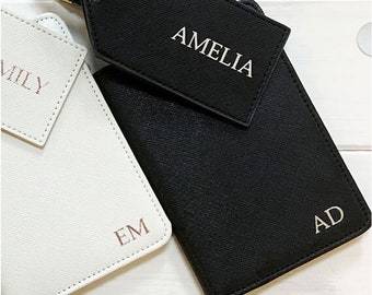 Bridesmaid Gifts Personalised Passport Set, Personalised Passport Holder Set, Initial Passport and Luggage Tag, Bride to Be Passport Holder