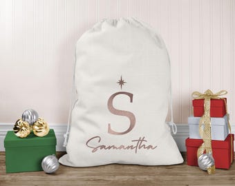Personalised Santa Sack, Custom Christmas Sack, Name Christmas Gift Bag, Christmas Gift Bag, Child’s Christmas Gift Sack, Santa Toy Bag