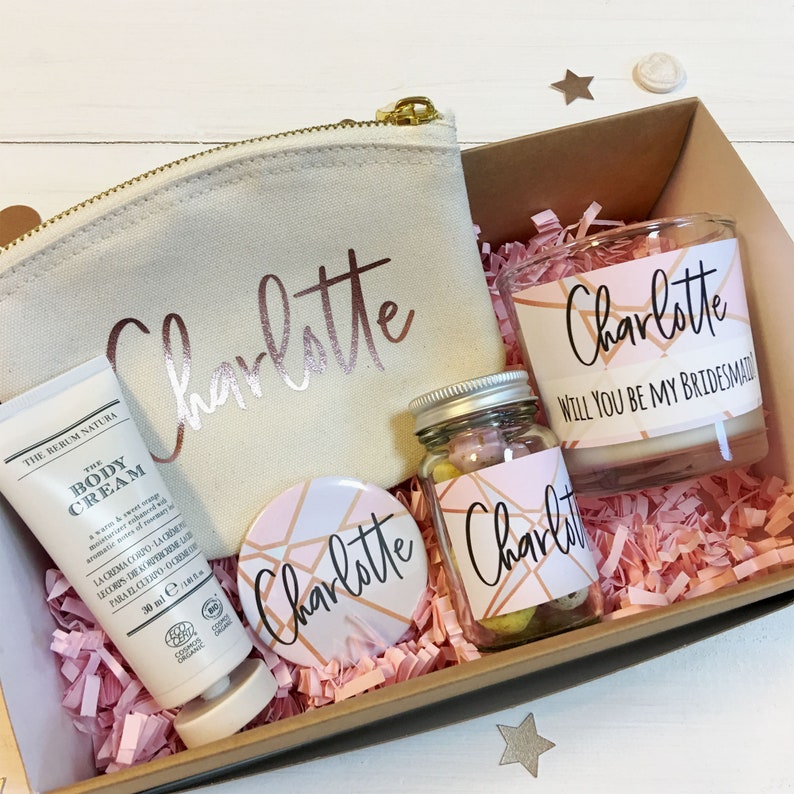Personalised Bridesmaid Gift Box Filled Thank You Bridesmaid Etsy UK
