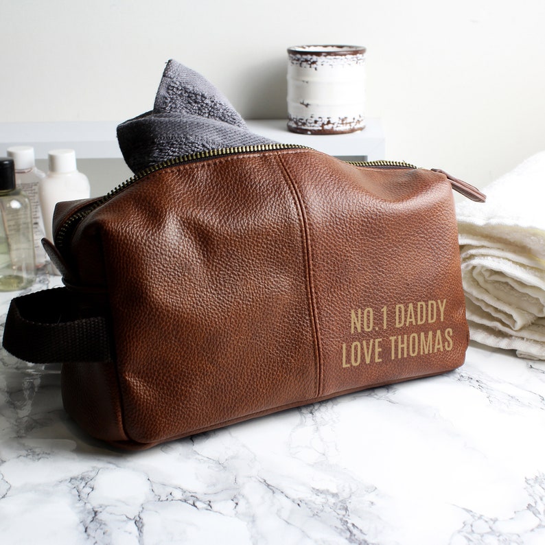 Toiletry Wash Bag PERSONALISED With Gold Name Mongram Etsy