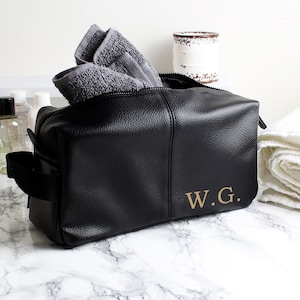 Trousse de toilette personnalisée pour homme, Trousse de toilette en cuir pour homme, garçon d'honneur, témoin, fête des pères, cadeau pour papa, accessoire de voyage avec monogramme