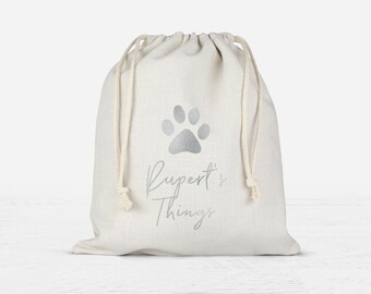 paw print drawstring bag