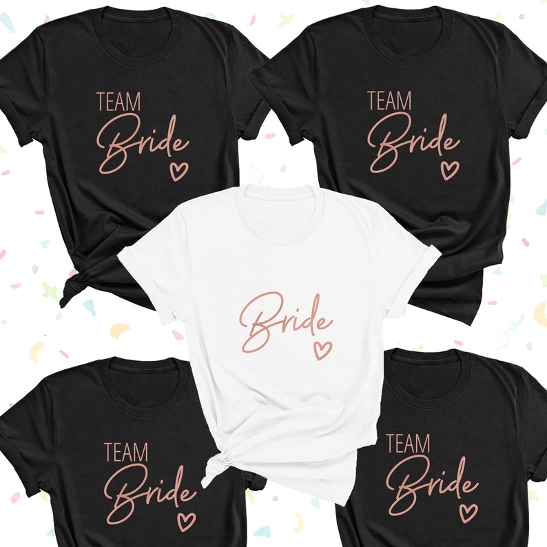 Team Bride Shirts, Bride shirt, Bride Squad T-shirts, Hen Party T-shirts, Bachelorette Party T-shirts, Bridal Party T-shirts 