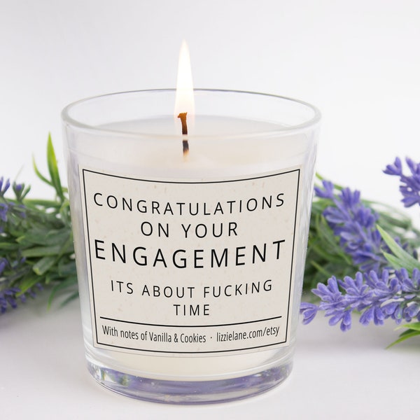 Funny Engagement Candle Gift, Engagement Candle Engagement, Personalised Engagement Gift, Personalised Candle,  Engagement Gift for Couple