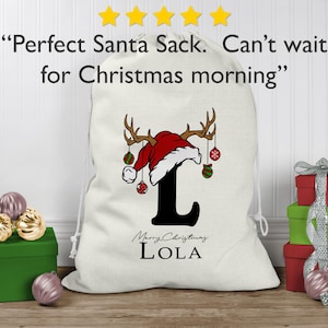 Luxury Extra Large Personalised Santa Sack, Christmas Sack, Christmas Gift Sack for girl, boy, Christmas Eve Box / Bag, First Christmas gift