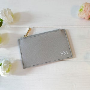 Personalised Card Holder, Monogram purse, Vegan Leather Foil Embossed, coin purse, initial cardholder, personalised purse, gift for her