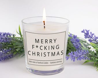 Funny candles, Joke Candle, Merry F*cking Christmas Candle, Scented Candle, Secret Santa Gift, Christmas Gift for Her, Funny Christmas Gifts
