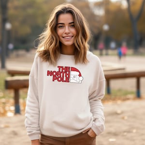 Christmas Jumper The North Pole Jumper, Fun Xmas Jumpers, Xmas Gift For Dad, Funny Xmas Unisex Jumper, Santa Top