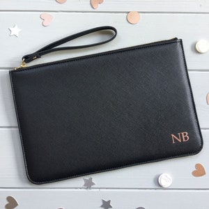 Personalisierte Clutch Bag, personalisierte Tasche, Monogramm Geschenk für sie, Trauzeugin Geschenk, individuelles Brautjungferngeschenk, individueller Anfangsbeutel Bild 5