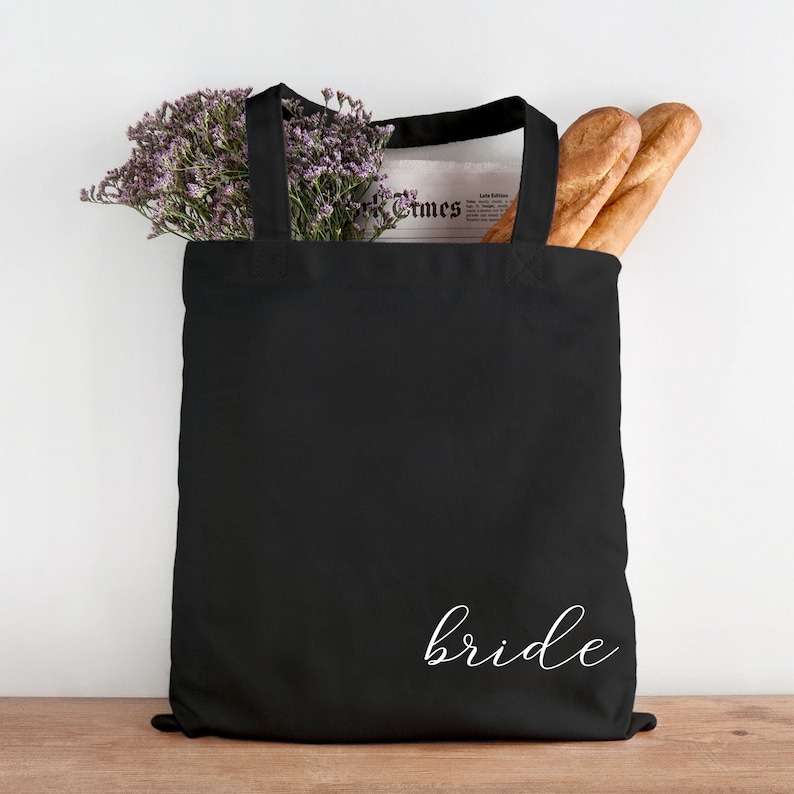 Roségouden gepersonaliseerde draagtas, Maid of Honor cadeau, bruidsmeisje cadeau, roségouden draagtas, gepersonaliseerde naam draagtas, gepersonaliseerde tas afbeelding 6