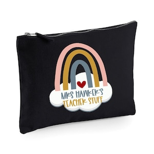 à crayons arc-en-ciel personnalisé | Trousse de maquillage | Cadeau personnalisé | Demoiselle d'honneur | Mariage | Cadeau d'anniversaire pour enfants | Cadeau professeur