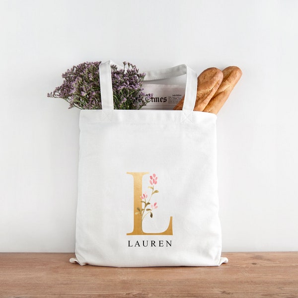 Sac fourre-tout personnalisé, cadeau d'anniversaire pour elle, sac à provisions, cadeau de poule, cadeau d'anniversaire de soeur, cadeau d'anniversaire de femme, cadeau d'anniversaire de maman, monogramme