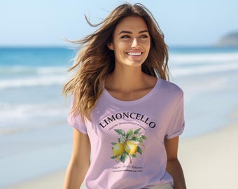 Tshirt limoncello, chemise citron italienne pour femme, cadeau d'été pour amateur de cocktails