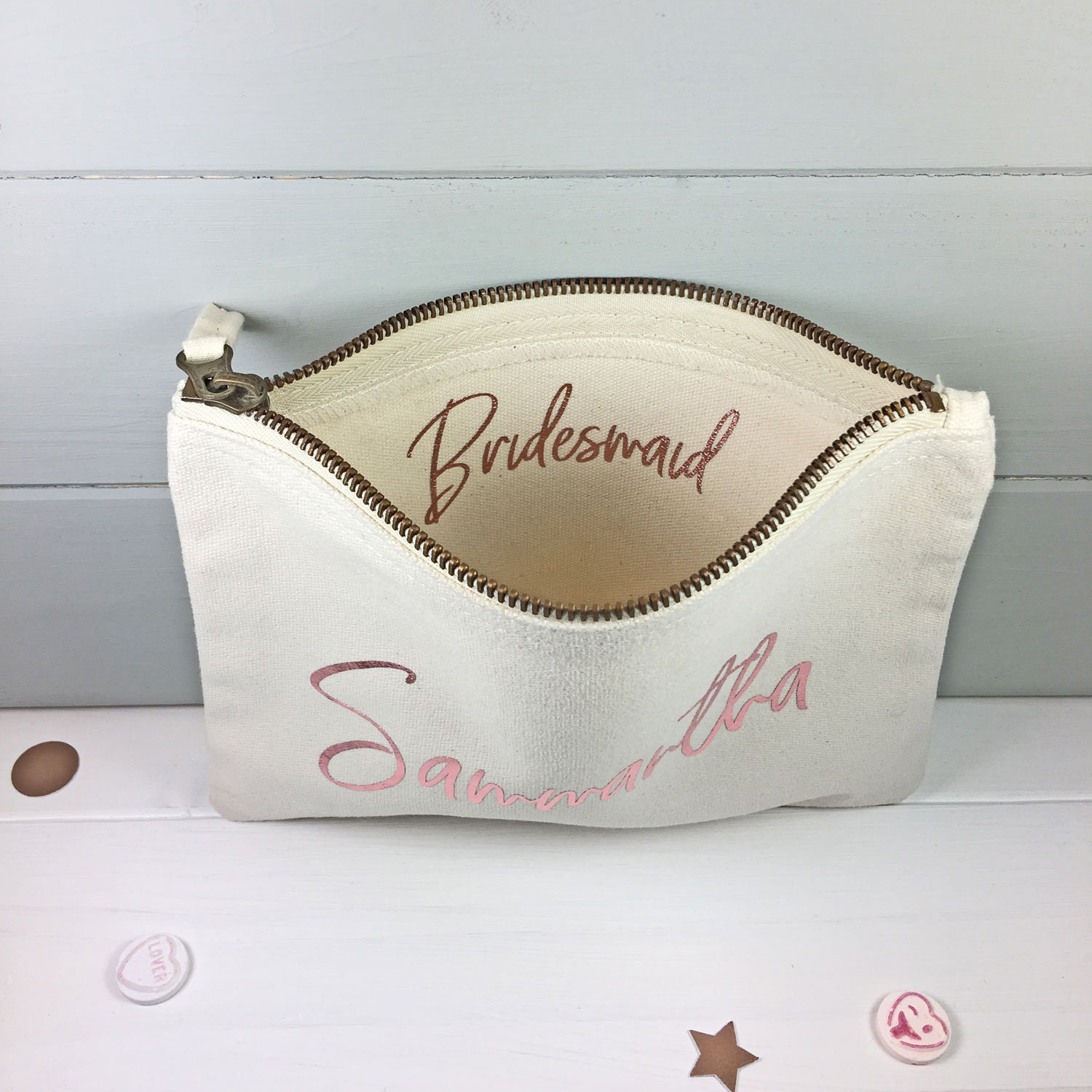 Wedding Thank You Gift Personalised Bridesmaid Gift Make up Bag Maid of  Honour Gift Unique Gift for Bridal Party, Makeup Cosmetic Bags 