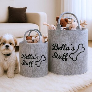 Custom Made Dog Toy Box, Personalised Pet Storage Basket, Dog Toy Basket, Dog Gift , Pet Homeware, New Puppy Gift, Dog Toy Storage image 4
