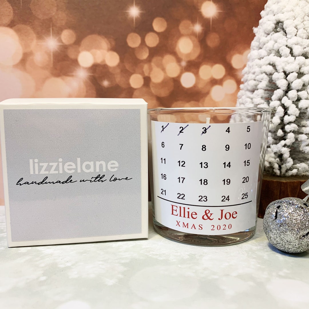 2023 Advent Calendar Christmas Candle, Personalised Christmas Candle