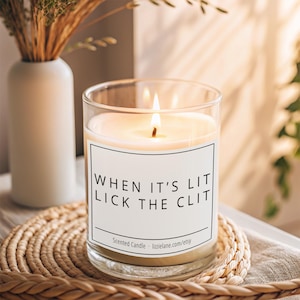 Funny Candle, Joke Candle, When it's Lit, Lick the, Rude Candle, Sarcastic Gifts for Her, Christmas Gift for Her, Valentine Gift for Her