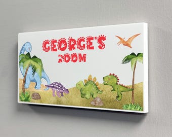 Personalised Kids Door Sign, Baby Door Sign, Dinosaur Animals Sign, Baby Nursery Door Plaque, Kids Sign, Dinosaurs Door Sign, Playroom Sign