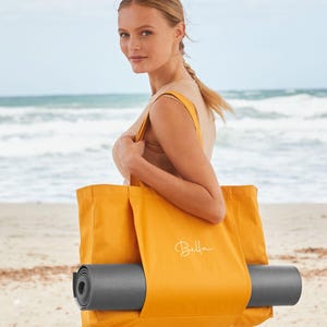 Personalised Yoga Bag with Name, Yoga Tote Bag, Custom Yoga Mat Bag, Pilates Bag, Organic Yoga Bag, Meditation Bag, Yoga Gift Idea