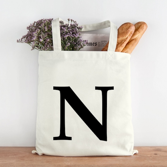 Personalised Initial Tote Bag Personalised Alphabet Tote Bag Tote Bags Personalized Personalised Custom Printed Tote Bag Xmas Birthday Etsy