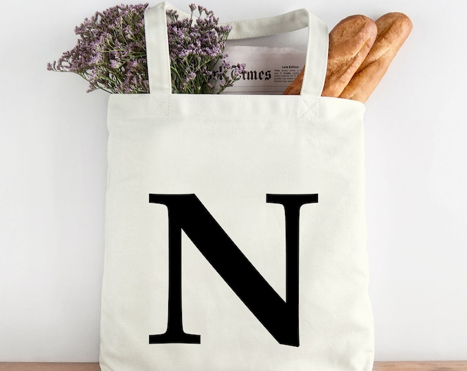 Personalised Initial Tote Bag, Personalised Alphabet Tote Bag, Tote Bags Personalized, Personalised Custom Printed Tote Bag, Xmas, Birthday