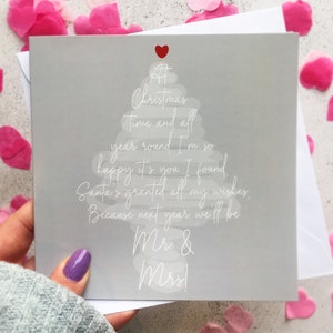 Last Christmas as Mr & Miss Card, Christmas Card for your Fiancé or Fiancée; Last Christmas as a Miss; Merry Christmas to my Fiancé/Fiancée