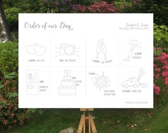 Minimal Order of the Day Wedding Sign DOWNLOAD A1 Wedding | Etsy UK