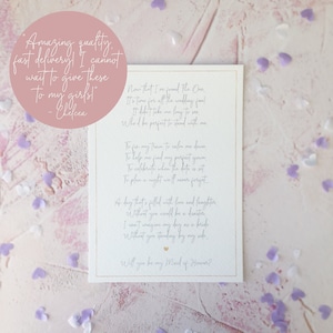 Poème de proposition de demoiselle d'honneur / demoiselle d'honneur, serez-vous ma demoiselle d'honneur ? Impression ; Serez-vous ma demoiselle d'honneur ? Cadeau poème, copyright Clare Designs