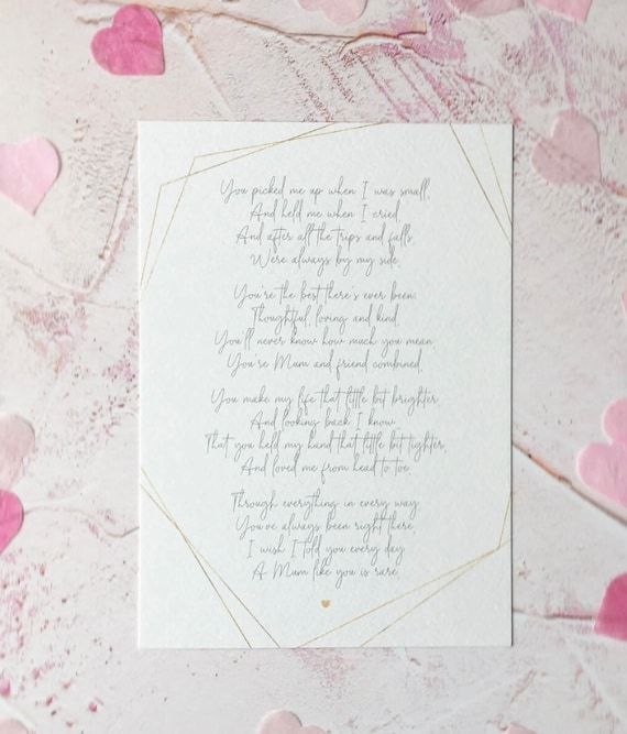 Poem for Mum DOWNLOAD; Mother's Day Poem; Mum Birthday Card/Gift; Gift for Mum/Mom DOWNLOAD & PRINT 5x7", Copyright Clare Designs